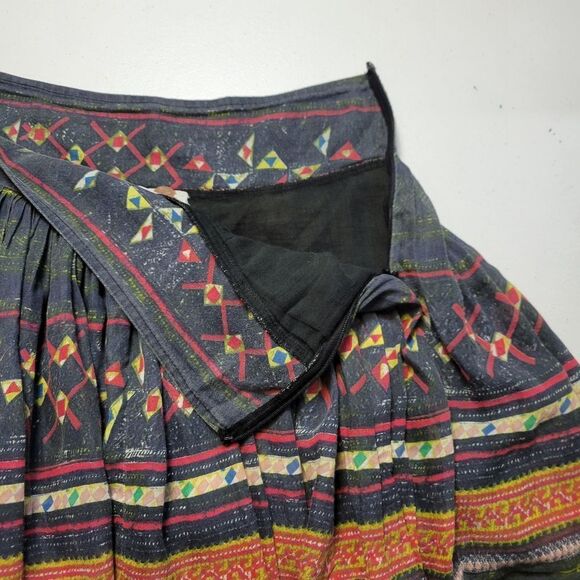 Free People One Thai Print Mini Pleated Skirt Women's Bohemian Cotton Silk Blend - Picture 6 of 11